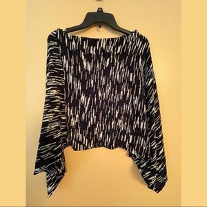 Navy blue and white shawl